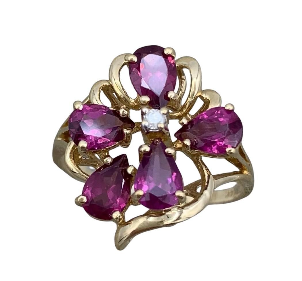 Ethereal 14k Yellow Gold 1.22 CTW Pink Tourmaline & Diamond Cocktail Ring (1 of 13)