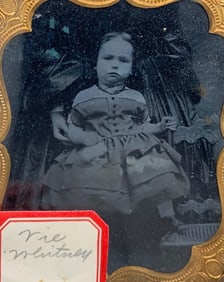 Three 1860's Antique Ambrotype Glass Plate Photographs in Cases