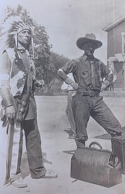 15 pc Wild West Antique Cowboy, Cowgirl, Photographs, Bolos and Vintage Western Souvenirs