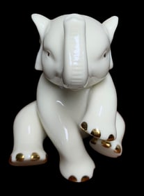 5 pc Vintage LENOX Porcelain Elephant, Dolphin & Swan Figurine Collection