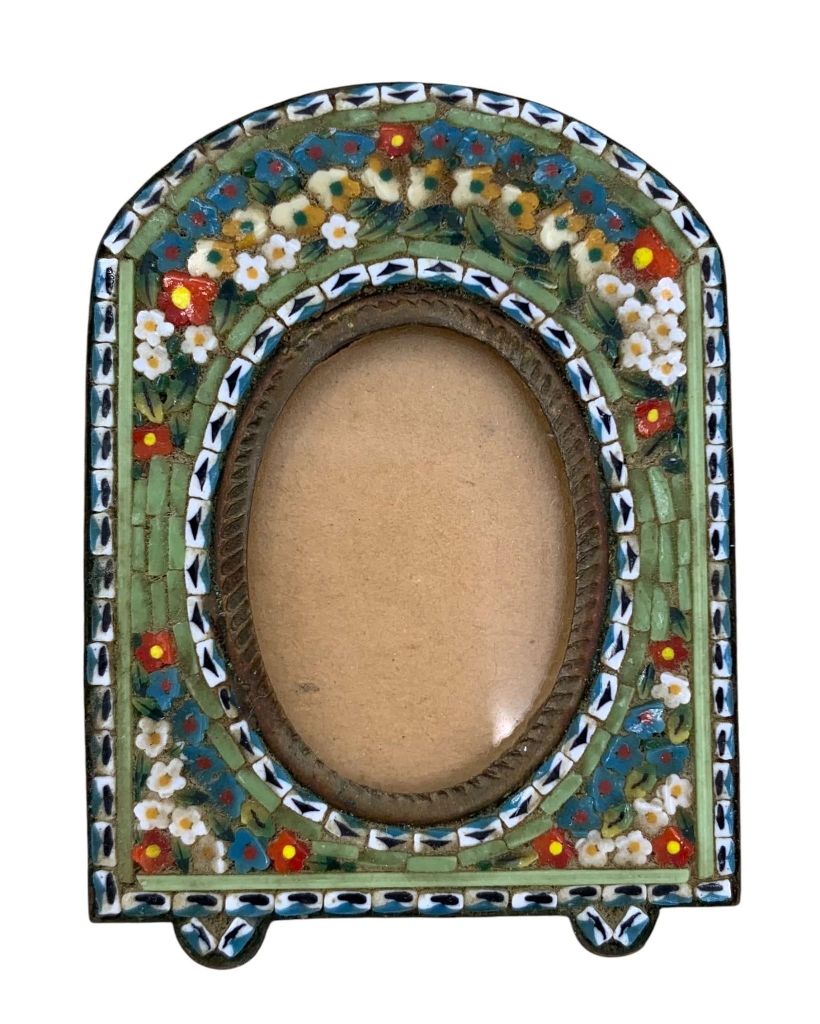Petite Antique Italian Millefiori Inlaid Glass Micro Mosaic Photograph Frame (1 of 8)