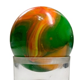 LARGE Vibrant Vintage Marbled Slag Glass Shooter Marble
