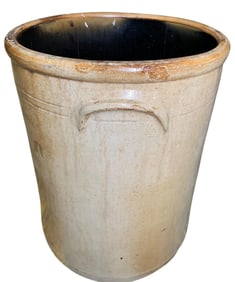 Large Antique E H Merrill Co AKRON Ohio Turkey Dropping 15 Gallon Earthenware Farmhouse Crock