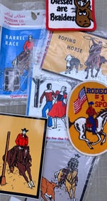 Wild West NOS Cowboy, Rodeo, Western Stickers, Patches & Vintage Bolo Neckties