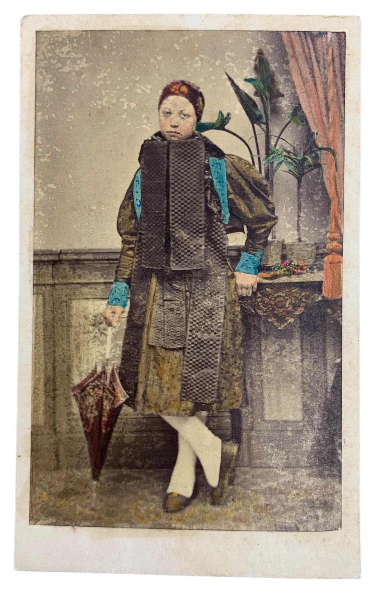 Eight 1860s era European, Germany, Folk Dressed Antique CDV Photographs: Hamburg, Altenburg, Roma: Unusual hand colored folk dress CDVs, some printed with the photographer information on the read, vividly hued, original period pieces. 