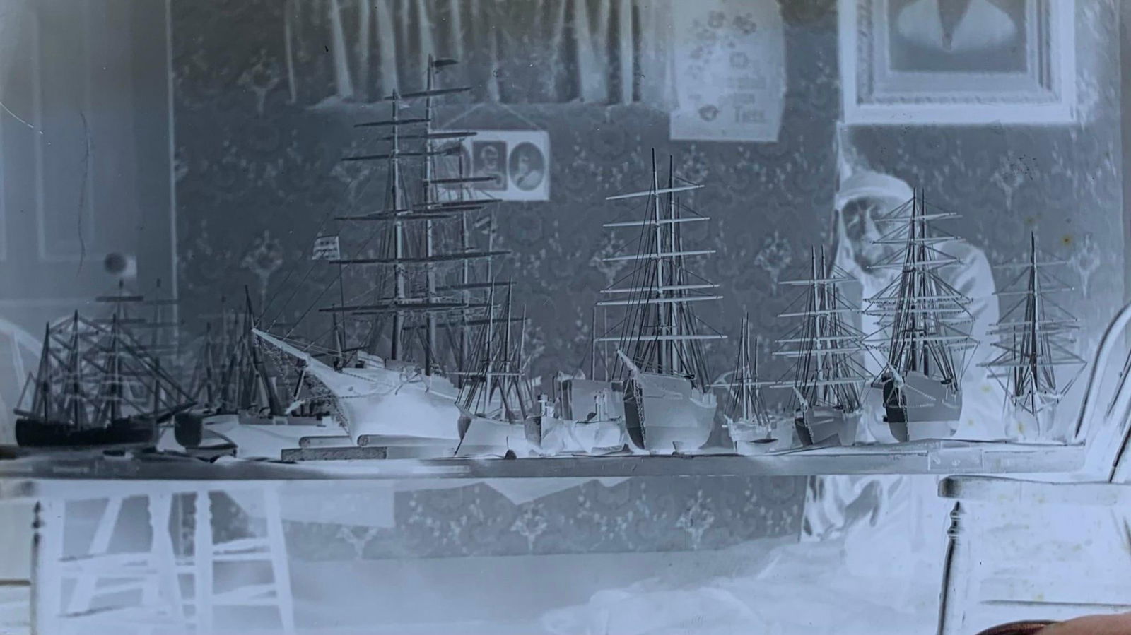 Four c1900 Lake Erie Model Ship Builder & Pleasure Boat Kelly's Island Antique Glass Plate Negatives (1 of 8)