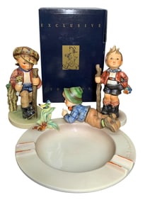Three West Germany & Germany Goebel Hummel Figurines: #386, #760 w Box & #166