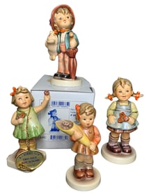 4 German Goebel Hummel Figurines: #335/0 with Box, #548, #549, #793 1st Issue