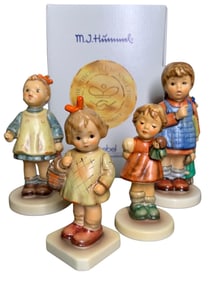 4 German Goebel Hummel Figurines: Hummel Club & Limited Edition #479, #486, #649/0 with Box, #2103/A