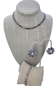 25 pc Opulent 1930s to 90s Vintage Rhinestone Jewelry Collection: Eisenberg, MCM Coro, Art Deco