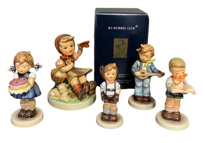 5 West Germany & Germany Goebel Hummel Figurines: #65/I, #541, #558 with Box, #630, #2087/B