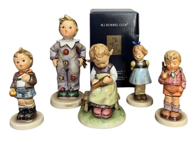 5 West Germany & Germany Goebel Hummel Figurines: #328, #367, #493, #555 w Box, #554