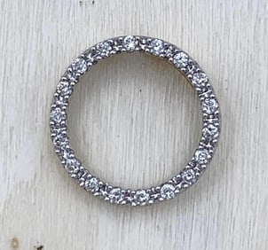 Exquisite 14k Yellow Gold .32 CTW Diamond Eternity Circlet 585 Pendant