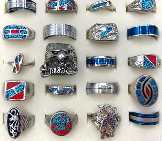 32 Bold Southwest Serpent, Eagle, Stallion, Western Style Costume Jewelry Fashion Rings