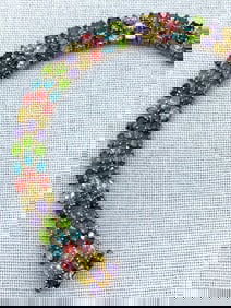 Opulent 25.25 CTW Oval Rainbow Hued Gemstone, Gold Vermeil over Sterling Silver, Tennis Bracelet