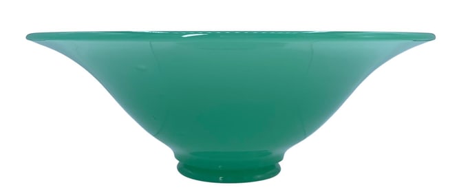 Vintage Jadeite Spring Green Glass Footed Console, Centerpiece, Bowl