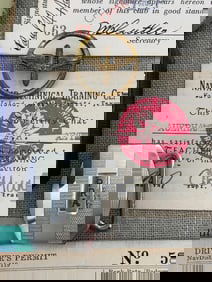 Paul Revere Auerhamer's 88pc US Military Navy Veteran Patches, Pins, ID Cards, Personal Collection