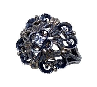 14k Yellow Gold & Sterling Silver Princess Michaela Von Habsburg Designer Diamond Ring