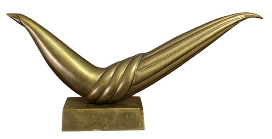 Modernist Mid Century Brass Bird Sculpture