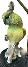 Pair Underwriters BARD Creations Cockatoo Pottery Bird Table Lamps