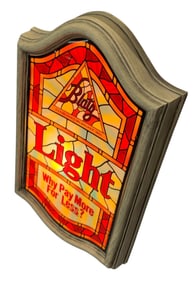 Vintage Illuminated BLATZ Beer Colorful Composite Stained Glass Bar Advertising Sign