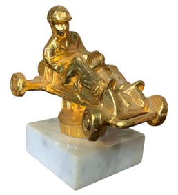 5 Vintage Forest City Trophy Soapbox Derby & Car Racing Metal & Marble Award Trophies