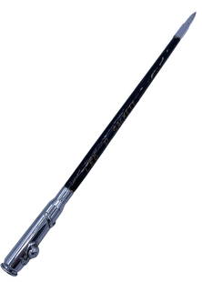 US Marine Soldier Leo D Sackett 1958-1959 Trench Art Bullet Casing Tipped Japanese Swagger Stick: Lacquered wood shaft painted Leo D Sackett Okinawa-Japan-Formosa 58-59, 16 1/2" total length, Dimensional Marine insignia, red felt sleeve, age and wear to the lacquer.