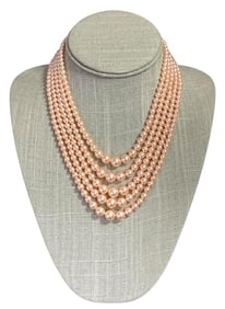 20 pc Vintage Apricot & Cream Freshwater & Faux Pearl Costume Jewelry & Beaded Handbag Collection