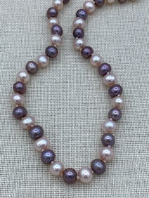 Luminous 14k Gold, Blush Pink & Lavender, Freshwater Pearl Necklace