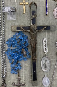 33 pc Religious Catholic Crucifix, Rosary, Saint Charm & Spirituality Jewelry Collection