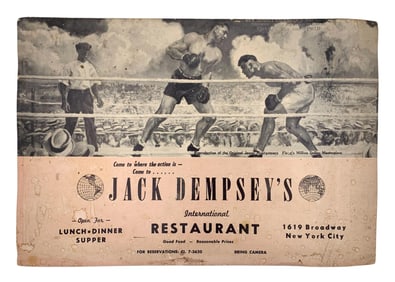8 pc 1950s to 1980 Boxing/Wrestling Magazines & Early Jack Dempsey's Restaurant Menu
