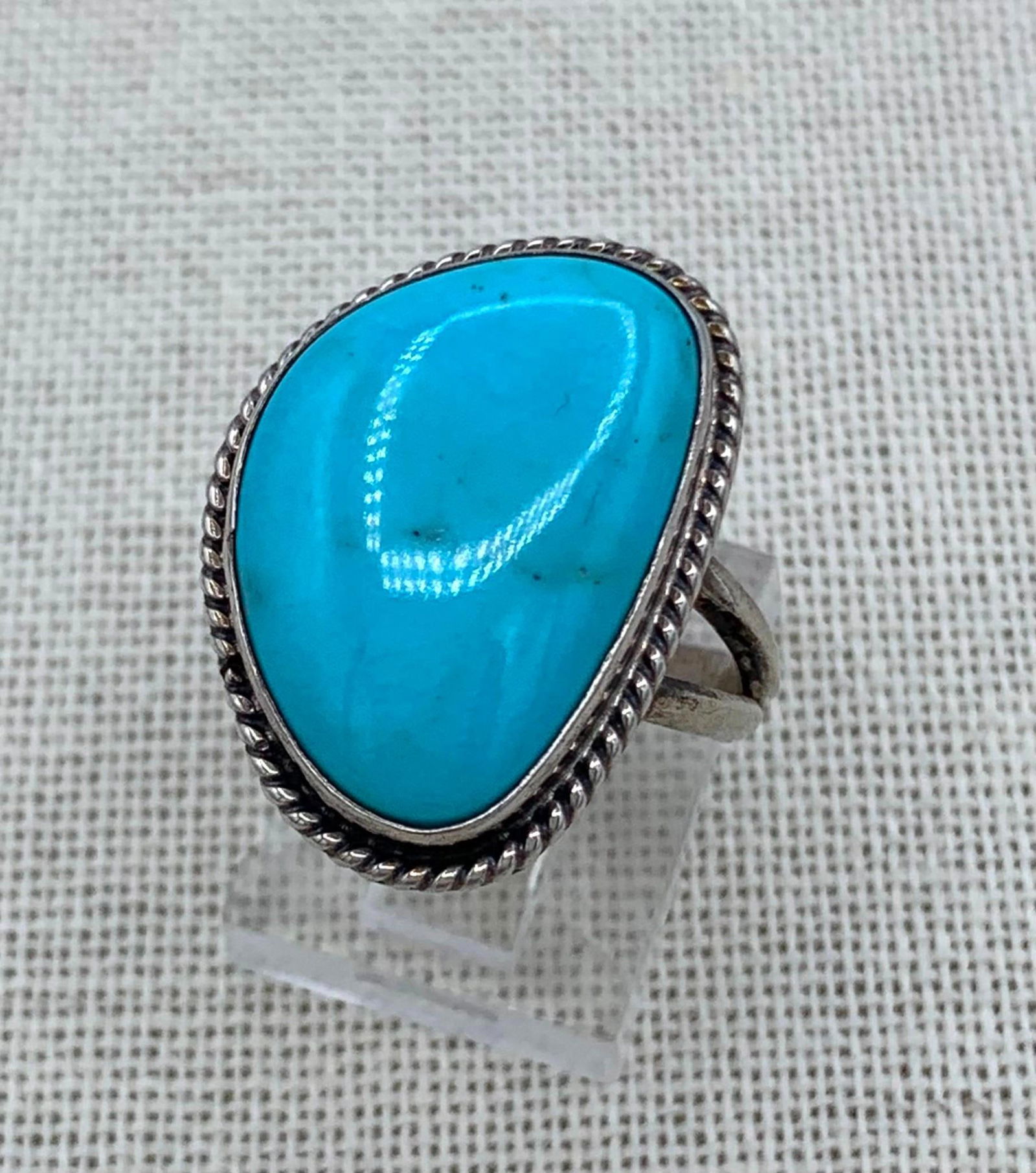 Sterling & Turquoise Running Bear Trading Gallup NM Native American Indian Made Ring (1 of 13)