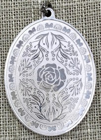 Sterling Silver Saint Christopher, Crucifix, Rosary & Queen's Jubilee Tudor Rose Sterling Pendant