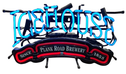 Working Icehouse Plank Road Brewing Company Neon Bar Advertising Light