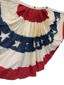 5 Vintage American Stars & Bars Decorative 4th of July Fabric Bunting, Porch, Hall, Parade, Banners