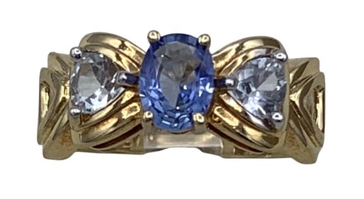 Exquisite 14k Yellow Gold & 2 CTW Tanzanite Bow Ring