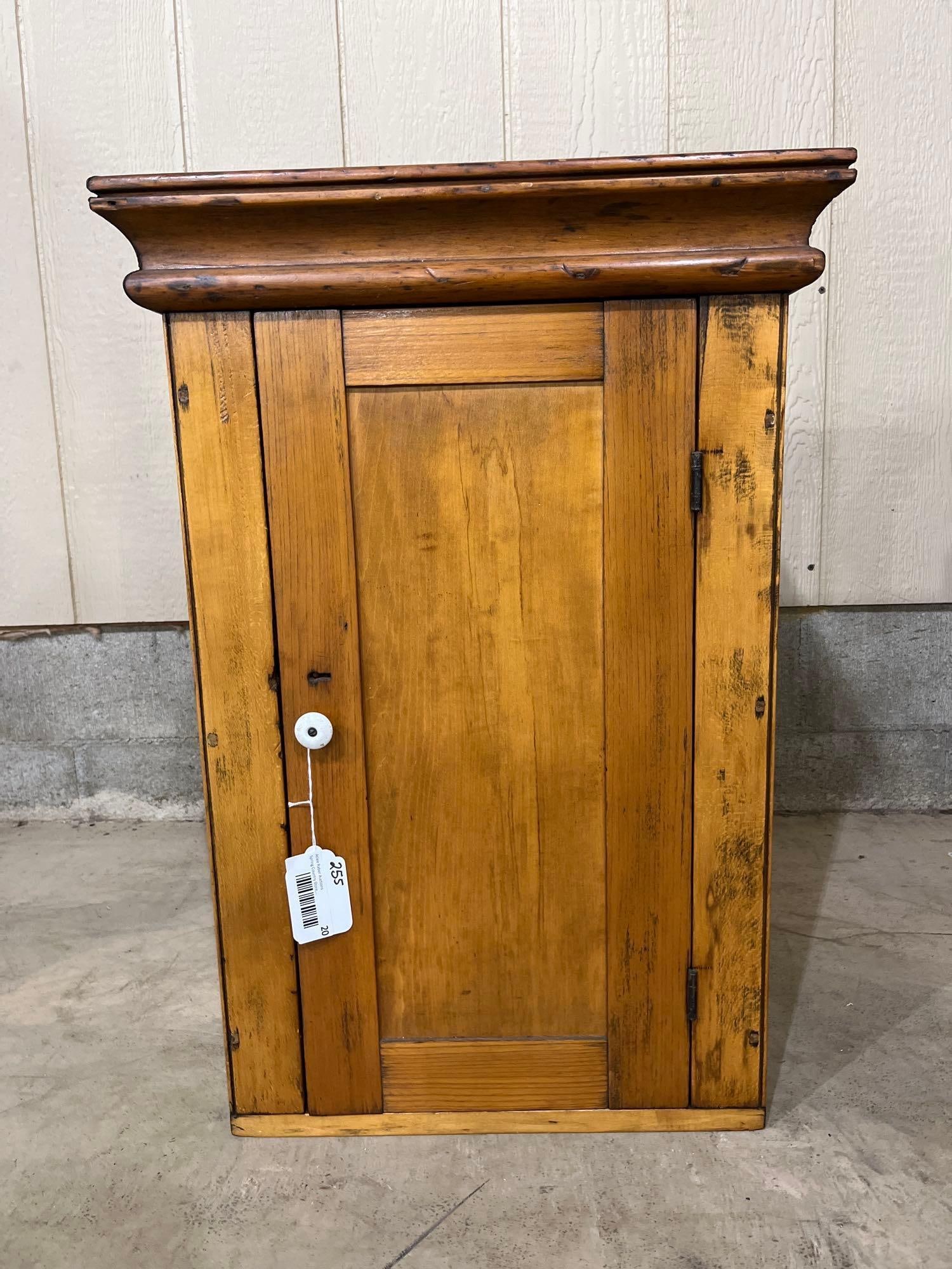 Early American Pine sq nailed hanging cabinet (1 of 5)