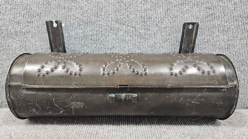 Punched tin wall hanging candle box