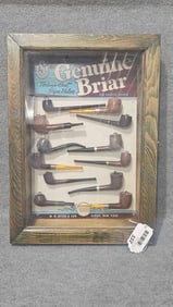 Genuine Briar Pipe display with pipes