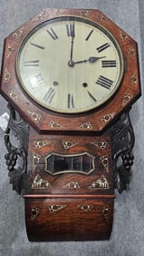 Early Wall Clock with Mother of Pearl Inlay