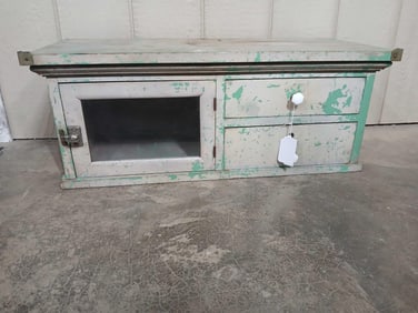 Painted wooden medical cabinet