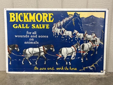 Great graphical Bickmore Gall Salve cardboard sign