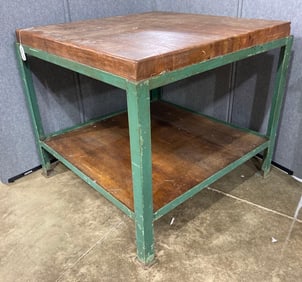 Great Industrial table with Butcher Block top