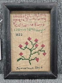 Small 1822 Jamestown, Oh Alphabet sampler