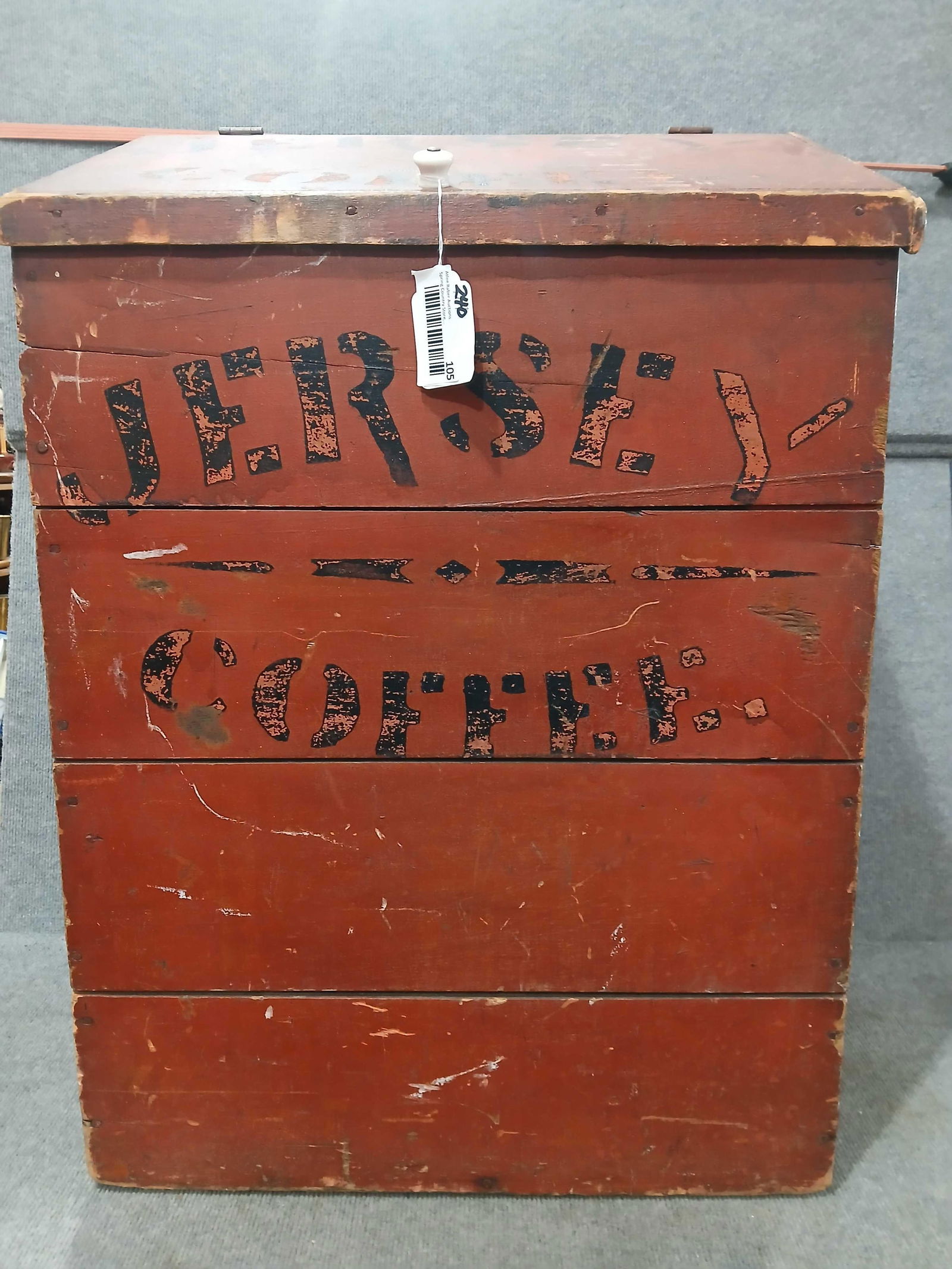 Great red painted Jersey Coffee box (1 of 7)
