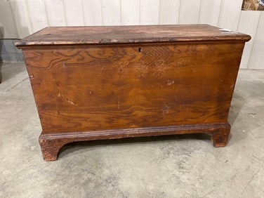 Early dovetailed grain painted chest