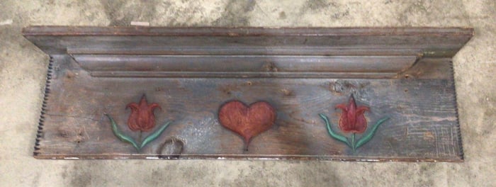 Country Primitive hand carved wall shelf