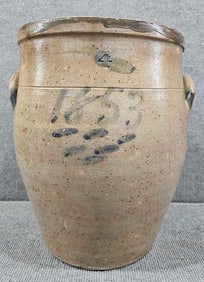 Decorated 1853 4gal stoneware jar