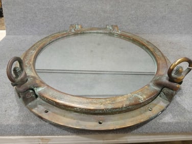 Large brass mirrored Nautical Porthole
