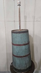 Primitive painted Dasher churn
